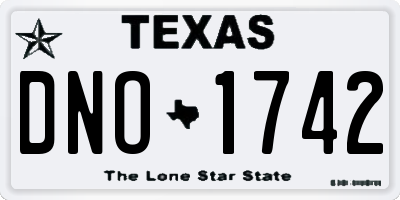 TX license plate DNO1742
