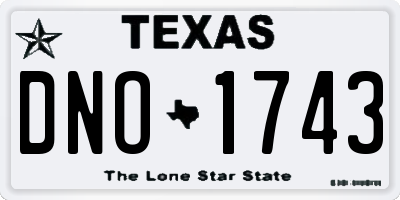 TX license plate DNO1743