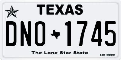 TX license plate DNO1745