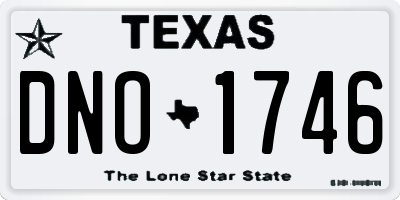 TX license plate DNO1746