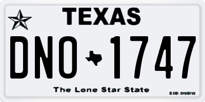 TX license plate DNO1747