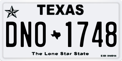 TX license plate DNO1748