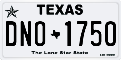 TX license plate DNO1750