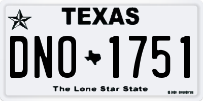 TX license plate DNO1751