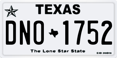 TX license plate DNO1752