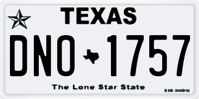 TX license plate DNO1757