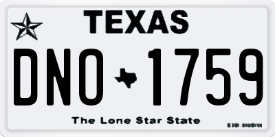 TX license plate DNO1759