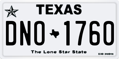 TX license plate DNO1760