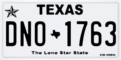TX license plate DNO1763
