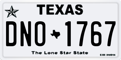 TX license plate DNO1767