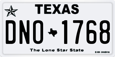TX license plate DNO1768