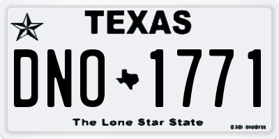 TX license plate DNO1771