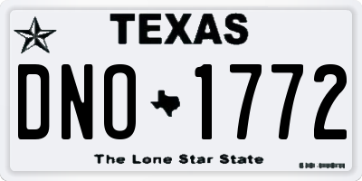 TX license plate DNO1772
