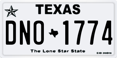 TX license plate DNO1774
