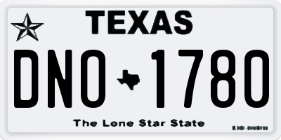 TX license plate DNO1780