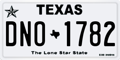 TX license plate DNO1782