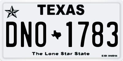 TX license plate DNO1783