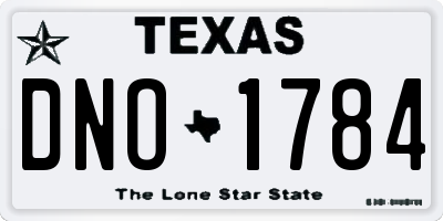 TX license plate DNO1784