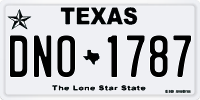 TX license plate DNO1787