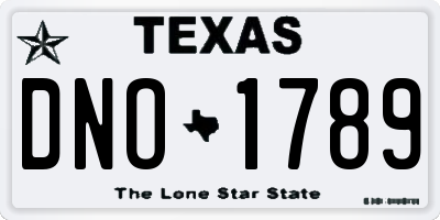TX license plate DNO1789