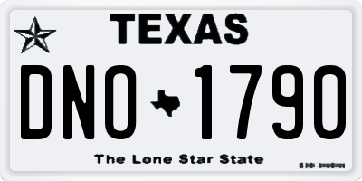 TX license plate DNO1790