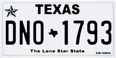 TX license plate DNO1793