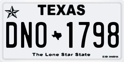 TX license plate DNO1798