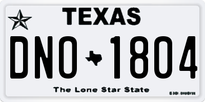 TX license plate DNO1804