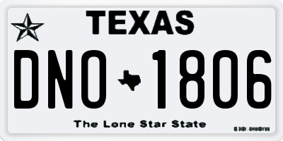 TX license plate DNO1806