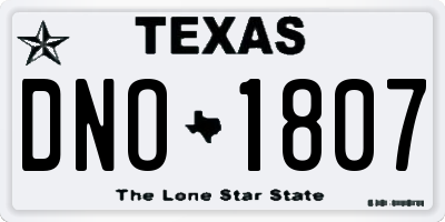 TX license plate DNO1807