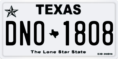 TX license plate DNO1808