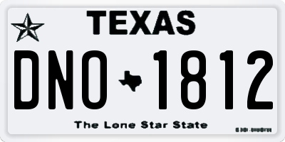 TX license plate DNO1812