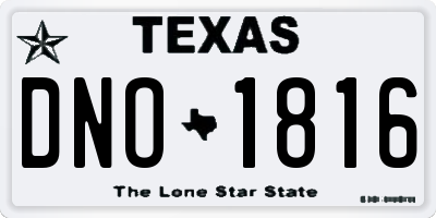 TX license plate DNO1816