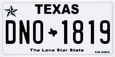 TX license plate DNO1819