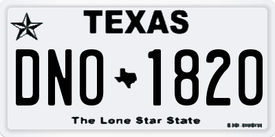 TX license plate DNO1820