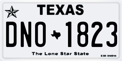 TX license plate DNO1823