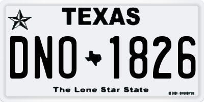 TX license plate DNO1826