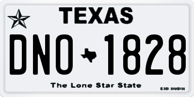 TX license plate DNO1828