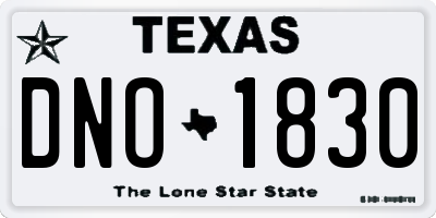 TX license plate DNO1830