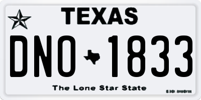 TX license plate DNO1833