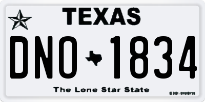 TX license plate DNO1834