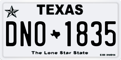 TX license plate DNO1835