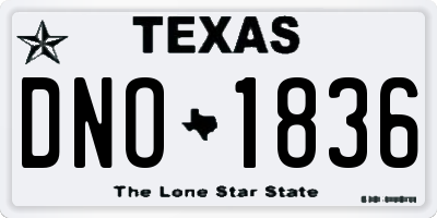TX license plate DNO1836