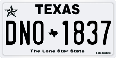 TX license plate DNO1837