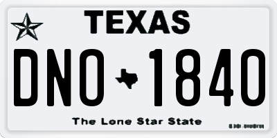 TX license plate DNO1840