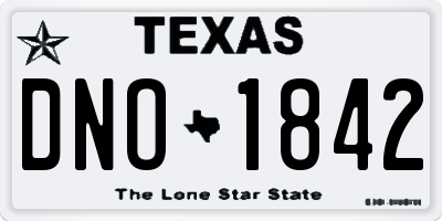 TX license plate DNO1842