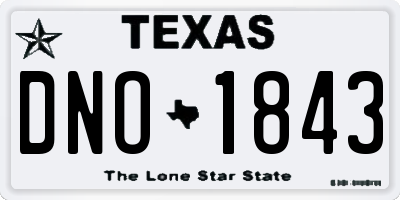 TX license plate DNO1843