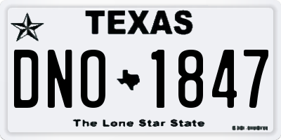 TX license plate DNO1847