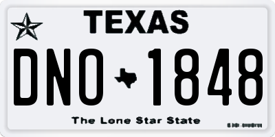 TX license plate DNO1848