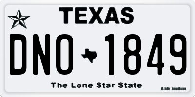 TX license plate DNO1849